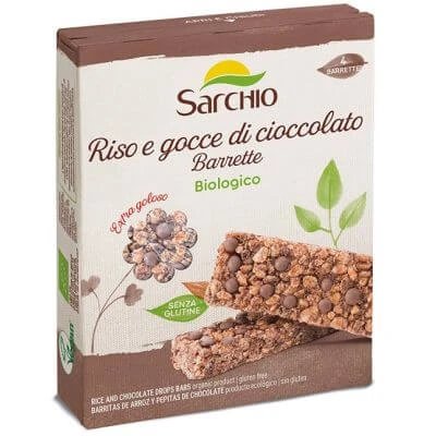 Orez și fulgi de ciocolată 4 batoane organice x 20 g