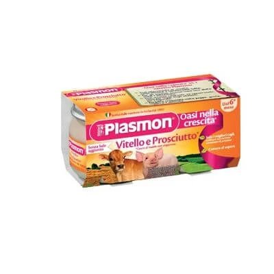 Carne de vițel omogenizată Plasmon - șuncă 4 x 80 g