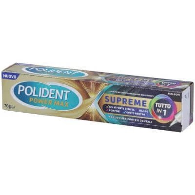 Polident power max supreme all-in-one cremă adezivă pentru proteze dentare 70 g