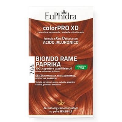 Euphidra colourpro gel colorant pentru păr xd 744 paprika 50 ml sticlă + activator + balsam + mănuși