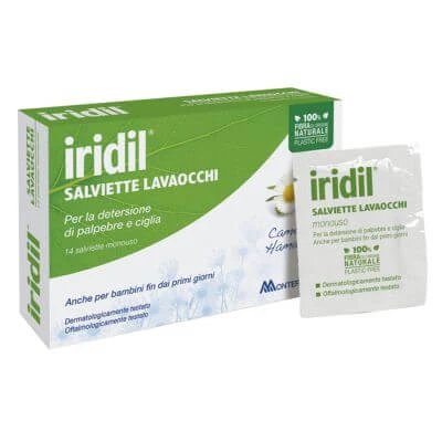 Iridil pentru spălarea ochilor 14 șervețele de unică folosință
