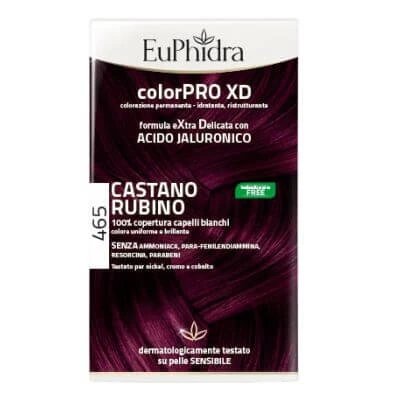 Euphidra colourpro xd 465 cast rubin gel colorant pentru păr în sticlă + activator + balsam + mănuși
