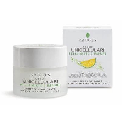 Nature's unicellular waters aquagel cremă de față cu efect mat spf20 50 ml