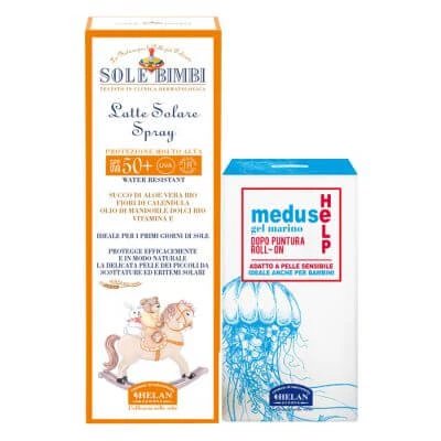 Sole bimbi sun milk spray spf50+ 100 ml + gel marin după înțepătură jellyfish help roll on 25 ml