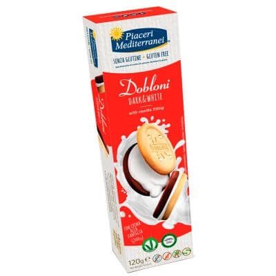 Piaceri medit dobloni negru și alb 120 g