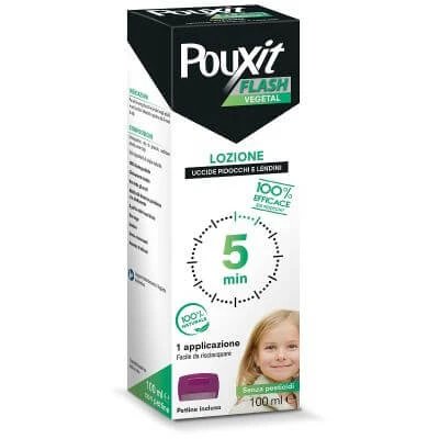 Pouxit flash loțiune vegetală pentru păduchi și negi 100 ml cu pieptene