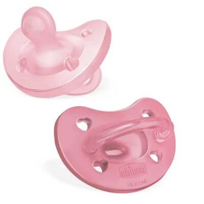 Chicco silicon eraser roz 6-16 luni 2 bucăți