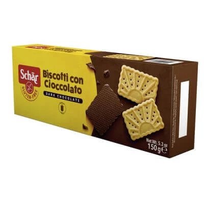 Biscuiți Schar cu ciocolată neagră 150 g
