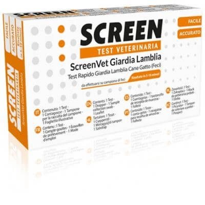 Screenvet test rapid veterinar giardia lamblia fecale de pisică și câine