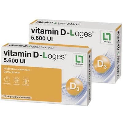 Vitamina d-loges 30 jeleuri masticabile cu aromă de lămâie 42 g