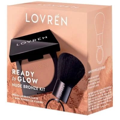 Lovren ready to glow kit de călătorie 1 pământ bronzant nude bronz + 1 perie kabuki