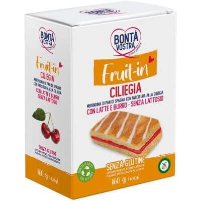Bonta' vostra fruit în tort de burete cu umplutură de cireșe 4 bucăți x 40 g