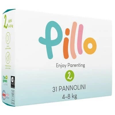 Pillo enjoy mini nappies 4 8 kg mărimea 2 31 bucăți