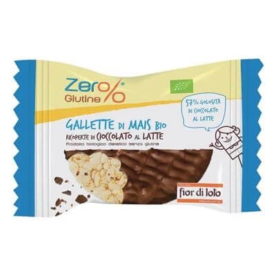 Zer% biscuiți din porumb cu gluten acoperiți cu ciocolată organică cu lapte 32 g