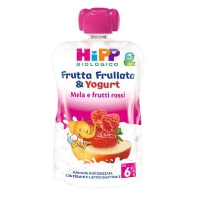 Hipp bio fructe smoothie iaurt mere fructe roșii 90 g