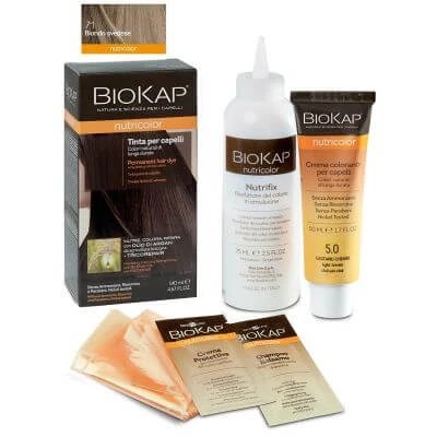 Biokap nutricolor 7.1 nou tub de vopsea blond suedez + sticlă