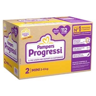 Pampers quadri progress mini 112 bucăți