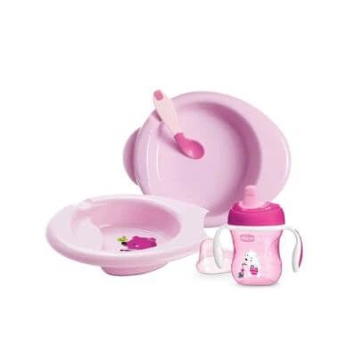 Set de masă Chicco 6m+ roz