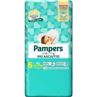 Pampers baby dry nappy downcount xl 13 bucăți