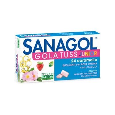 Sanagol gât tuss junior căpșuni 24 dulciuri