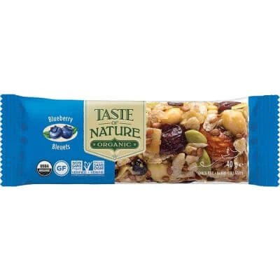 Taste of nature bară organică vegană bogată în fibre cu afine 40 g
