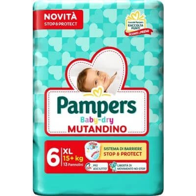 Pampers baby dry lenjerie de corp extra mare pachet mic 13 bucăți
