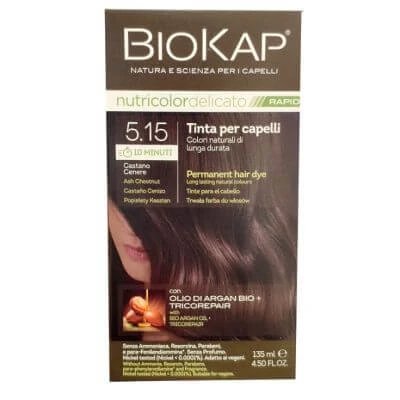 Biokap nutricolor delicat rapid 5.15 cenușă maro culoare tub+flacon 135 ml biosline