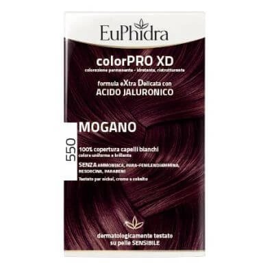 Euphidra colourpro xd 550 mahogany gel colorant pentru păr în sticlă + activator + balsam + mănuși