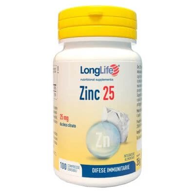 Zinc Longlife 25 mg 100 comprimate