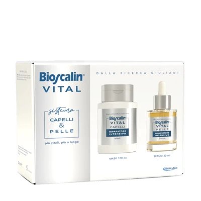 Bioscalin vital system păr și piele mască de păr + ser facial regenerant 30 ml + mască 100 ml