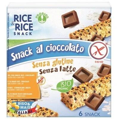 Rice&rice gustări din orez cu ciocolată 6 x 21 g fără drojdie