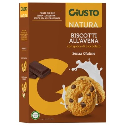 Giusto biscuiți cu fulgi de ovăz și ciocolată fără gluten 250 g