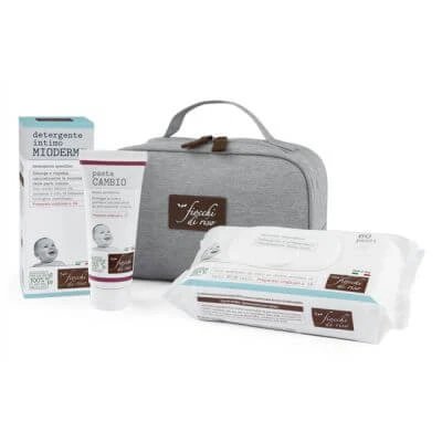 Fiocchi di riso set de schimbare a scutecelor 1 mioderm detergent intim 240 ml + 1 mioderm pastă de schimbare 100 ml + apă nu apă șervețele 60 bucăți + frumusețe