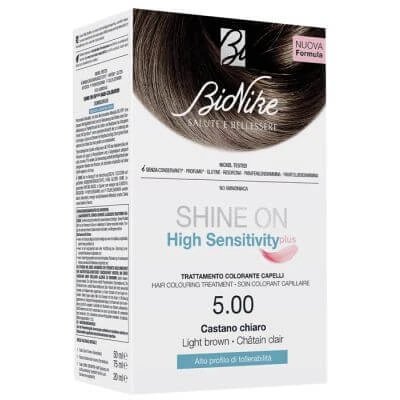 Shine on high sensitivity plus light brown 5.00 cremă detector 75 ml + cremă colorantă 50 ml