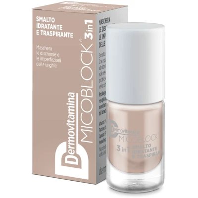 Dermovitamin micoblock 3in1 lac de unghii hidratant și respirabil bej 5 ml