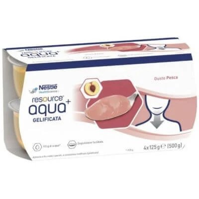 Resursă aqua apă cu jeleu + cană de piersici 6 4x125 g