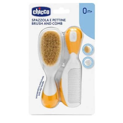 Perie + pieptene Chicco portocaliu
