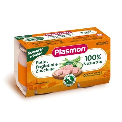 Plasmon pui omogenizat fasole verde dovlecei 2 bucăți 120 g