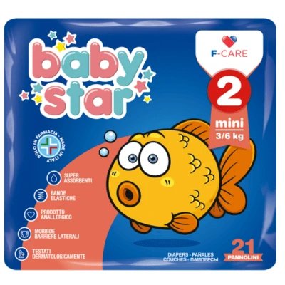 Babystar 3/6kg t2 nappy 21 bucăți