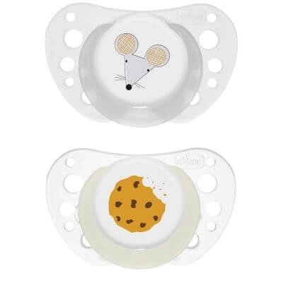 Chicco soothers aer gri lumi silicon 16-36 luni 2 bucăți