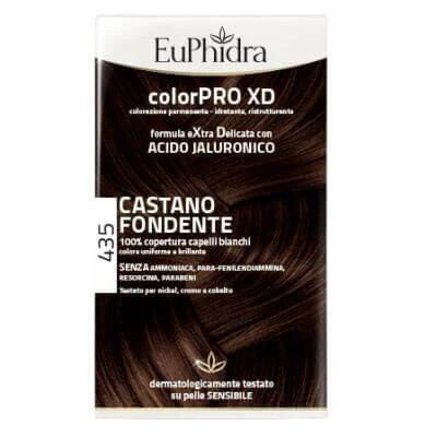 Euphidra colourpro xd 435 gel de colorare a părului maro închis în sticlă + activator + balsam + mănuși