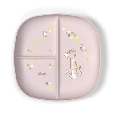 Farfurie porționată Chicco 18m+ roz