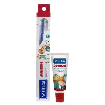Periuță de dinți Vitis junior + gel 15 ml
