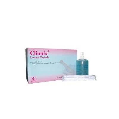 Duș vaginal Clinnix 4 flacoane 140 ml + 4 canule vaginale de unică folosință în blister