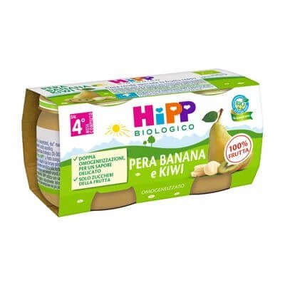 Hipp bio omogenizat kiwi/banană/ pere 2x80 g
