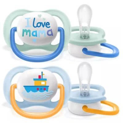 Avent ultra air suzetă mama/boat mascul 0-6 luni 2 bucăți