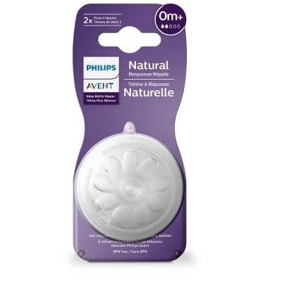 Avent răspuns natural tetină flux 2 0 luni + 2 bucăți