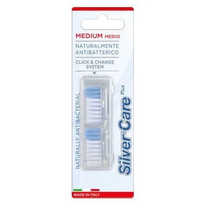 Silvercare periuță de dinți medie de rezervă 2 bucăți