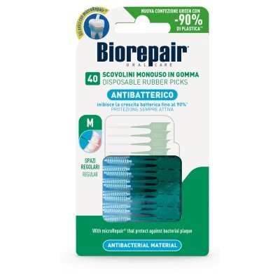 Biorepair îngrijire orală antibacteriană 40 perii de unică folosință spații regulate