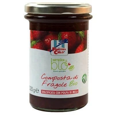Compot de căpșuni cu pulpă de mere ecologice 320 g
